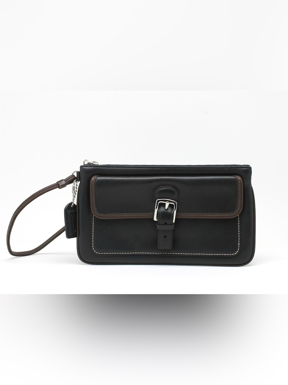 Coach Vintage Soho Black and Brown Leather Wristlet